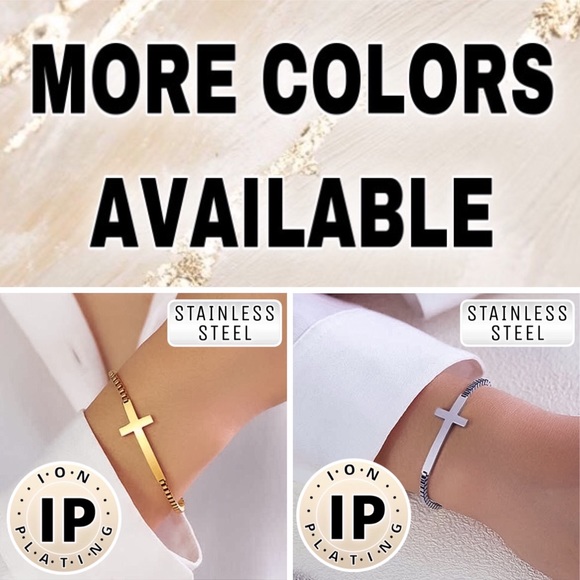 ⚜️[𝟯𝟬%𝗢𝗙𝗙|𝗯𝘂𝗻𝗱𝗹𝗲𝘀 𝟯+]⚜️Gold Cross Stainless Steel Bracelet NEW - Picture 5 of 6